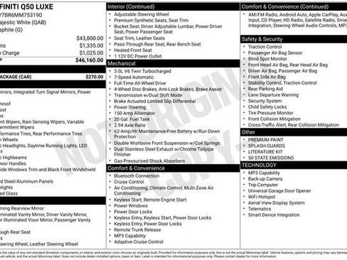 Used 2021 INFINITI Q50 Luxe w/ Cargo Package image 31