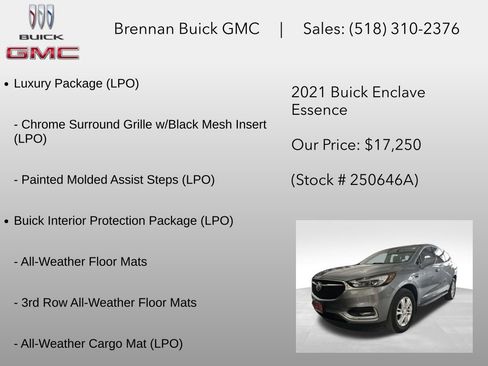 Certified 2021 Buick Enclave Essence w/ Sound and Sites Package AWD/4WD image 6