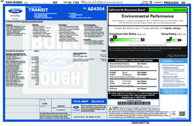 Used 2023 Ford E-Transit Medium Roof w/ Load Area Protection Package RWD image 2