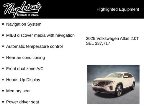 Used 2025 Volkswagen Atlas SEL AWD/4WD image 3