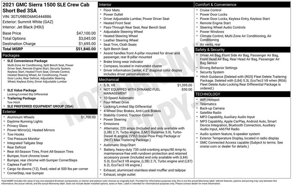Used 2021 GMC Sierra 1500 SLE AWD/4WD image 31