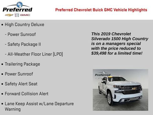 Certified 2019 Chevrolet Silverado 1500 High Country w/ Technology Package image 4