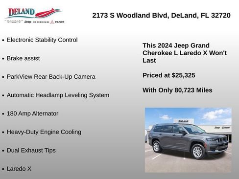 Used 2024 Jeep Grand Cherokee L Laredo w/ Trailer Tow Package RWD image 18