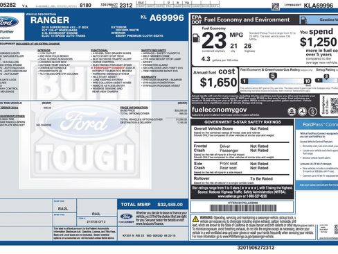 Used 2019 Ford Ranger XLT w/ Equipment Group 301A Mid RWD image 14