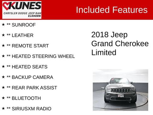 Used 2018 Jeep Grand Cherokee Limited w/ Trailer Tow Group IV AWD/4WD image 3