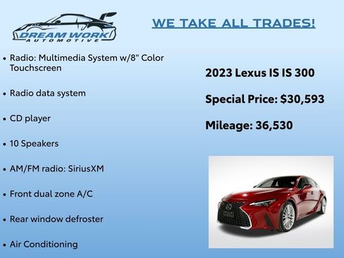 Used 2023 Lexus IS 300 w/ Premium Package image 2