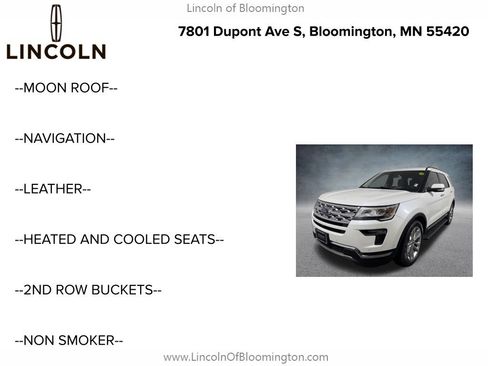 Used 2018 Ford Explorer Limited w/ Equipment Group 301A AWD/4WD image 5