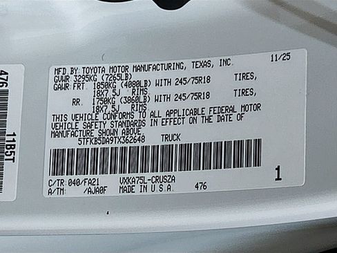 New 2026 Toyota Tundra SR AWD/4WD image 27
