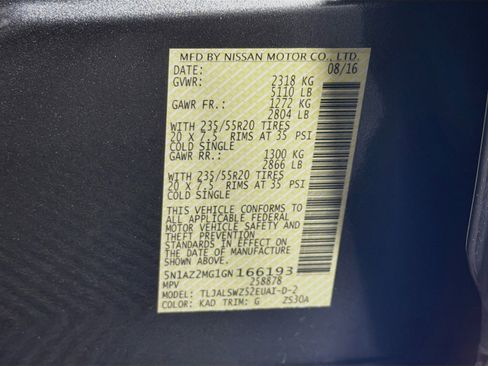 Used 2016 Nissan Murano Platinum w/ Platinum Technology Package FWD image 12