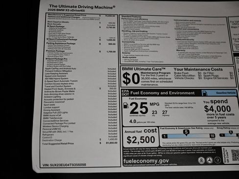 New 2026 BMW X5 xDrive40i w/ M Sport Package image 42