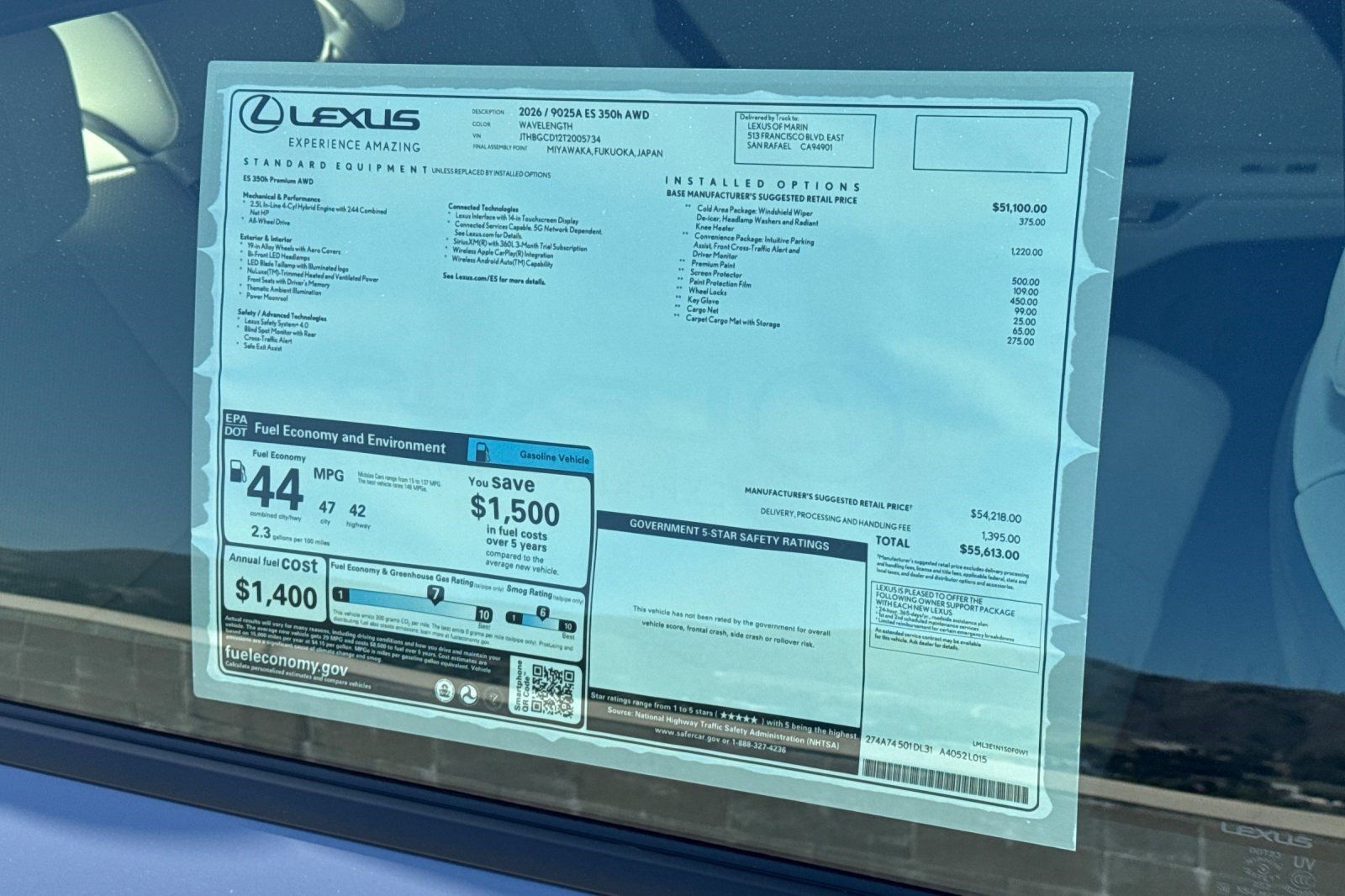 New 2026 Lexus ES 350h AWD w/ Convenience Package image 28