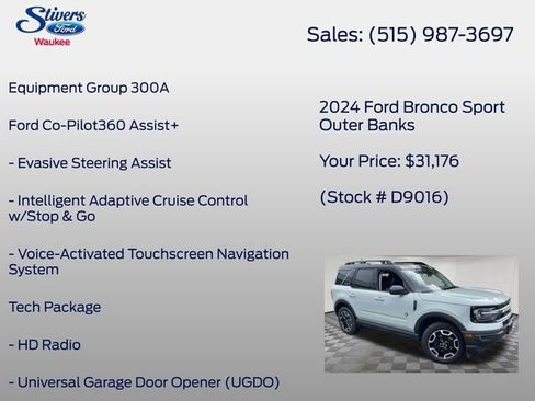 Used 2024 Ford Bronco Sport Outer Banks w/ Tech Package AWD/4WD image 11