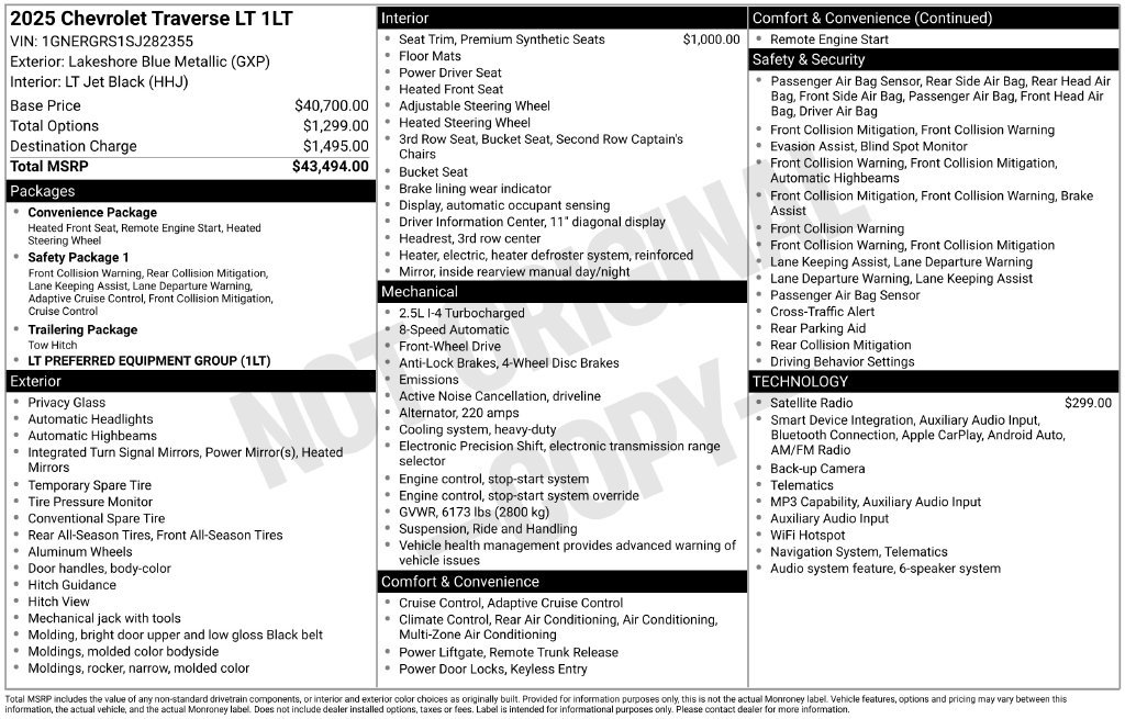 Certified 2025 Chevrolet Traverse LT FWD image 35