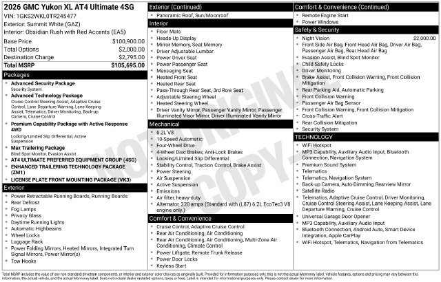 Used 2026 GMC Yukon XL AT4 Ultimate AWD/4WD image 29