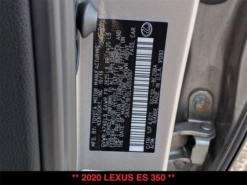 Used 2020 Lexus ES 350 w/ Premium Package image 31