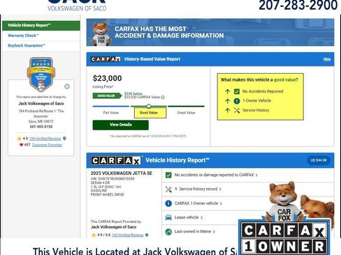 Used 2025 Volkswagen Jetta SE w/ Sunroof Package image 1