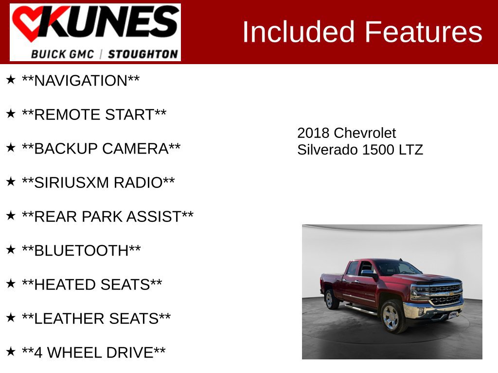 Used 2018 Chevrolet Silverado 1500 LTZ w/ Sport Package AWD/4WD image 2