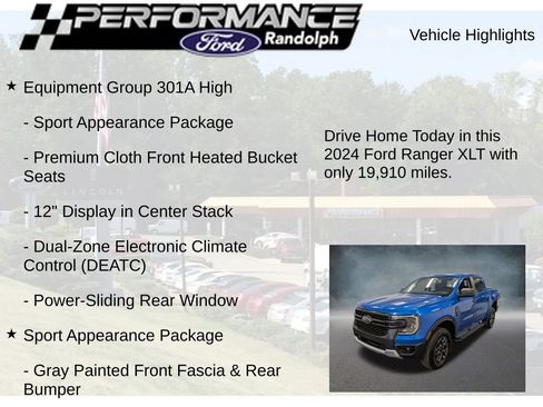 Used 2024 Ford Ranger XLT w/ FX4 Off-Road Package AWD/4WD image 9