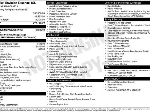 Used 2021 Buick Envision Essence w/ Sport Touring Package FWD image 11