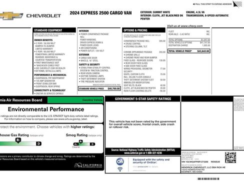 Used 2024 Chevrolet Express 2500 w/ Driver Convenience Package RWD image 35