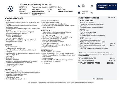 Used 2024 Volkswagen Tiguan SE FWD image 4