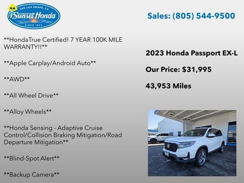 Used 2023 Honda Passport EX-L image 6