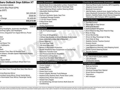 Used 2025 Subaru Outback Onyx Edition XT AWD/4WD image 7