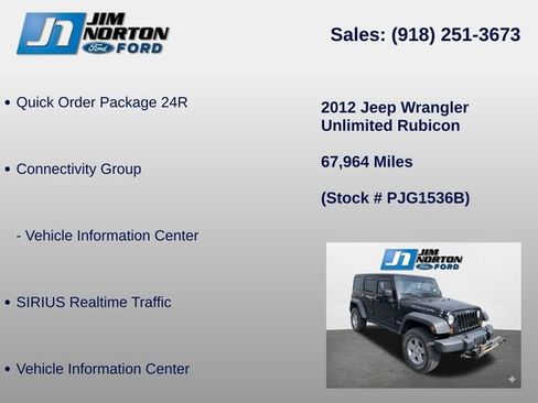 Used 2012 Jeep Wrangler Unlimited Rubicon w/ Connectivity Group AWD/4WD image 8