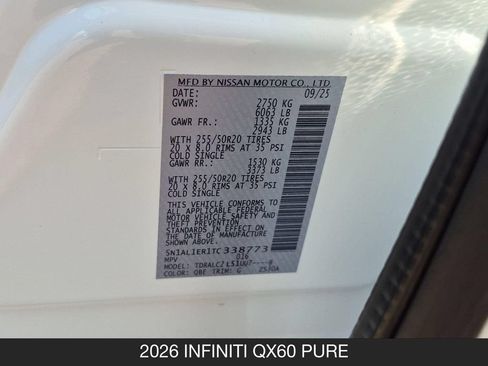 Certified 2026 INFINITI QX60 Pure w/ Cargo Package FWD image 27