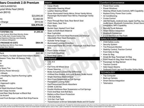 Used 2018 Subaru Crosstrek 2.0i Premium w/ Eyesight System image 24