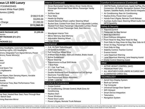 Used 2024 Lexus LX 600 4WD w/ Appearance Package image 34