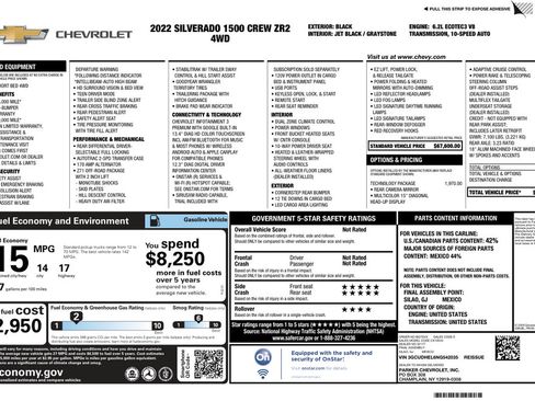 Used 2022 Chevrolet Silverado 1500 ZR2 w/ Technology Package AWD/4WD image 3