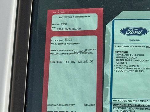 New 2025 Ford E-350 and Econoline 350 Super Duty w/ Power Equipment Group RWD image 13