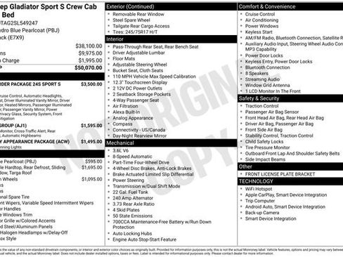 New 2025 Jeep Gladiator Sport AWD/4WD image 35