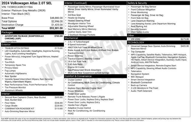 Used 2024 Volkswagen Atlas SEL AWD/4WD image 12