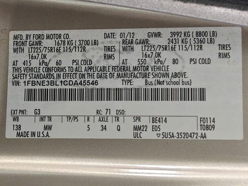 Used 2012 Ford E-350 and Econoline 350 XLT RWD image 39
