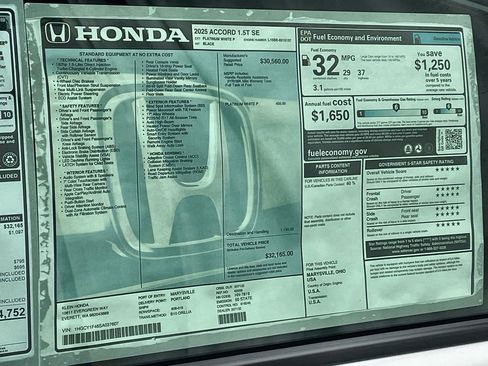 New 2025 Honda Accord SE image 32