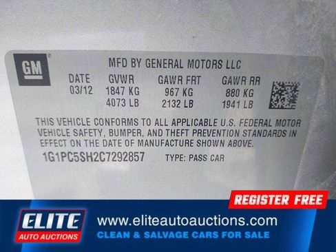 Used 2012 Chevrolet Cruze LS w/ Connectivity Package image 18