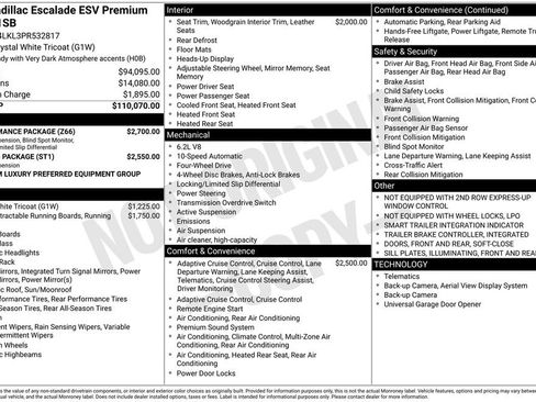 Used 2023 Cadillac Escalade ESV Premium Luxury w/ Performance Package AWD/4WD image 22