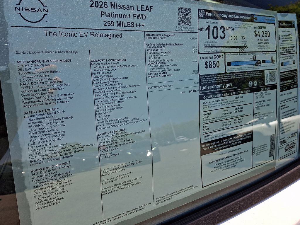 New 2026 Nissan Leaf Platinum+ w/ Cargo Package (Platinum+) FWD image 18