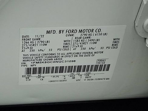 Certified 2022 Ford Explorer ST w/ Equipment Group 401A AWD/4WD image 30