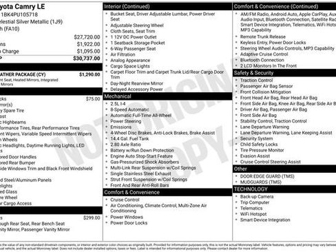 Certified 2023 Toyota Camry LE w/ Cold Weather Package AWD/4WD image 10
