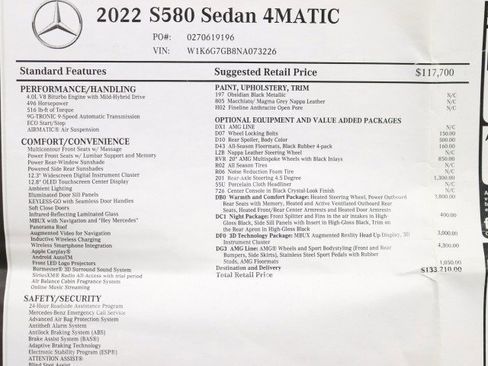 Used 2022 Mercedes-Benz S 580 4MATIC Sedan image 2