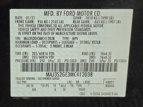 Used 2021 Ford EcoSport SE w/ SE Convenience Package FWD image 54