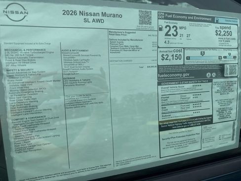 New 2026 Nissan Murano SL AWD/4WD image 40