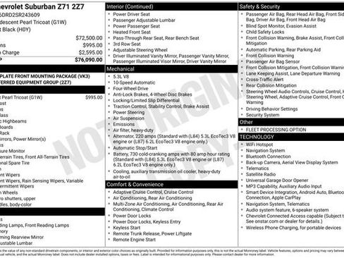 Used 2025 Chevrolet Suburban Z71 AWD/4WD image 16