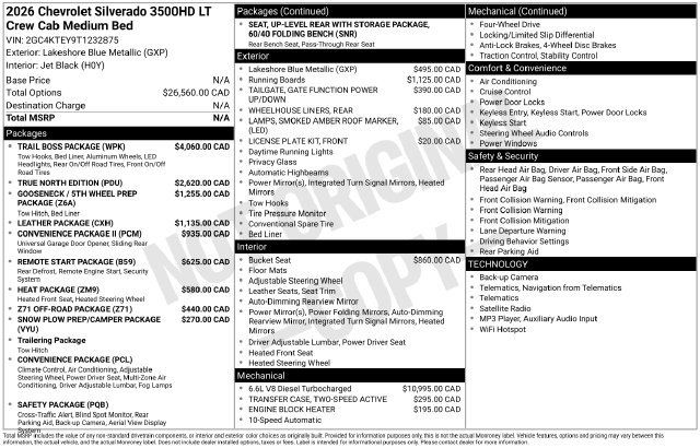 New 2026 Chevrolet Silverado 3500 LT w/ Trail Boss Package AWD/4WD image 24
