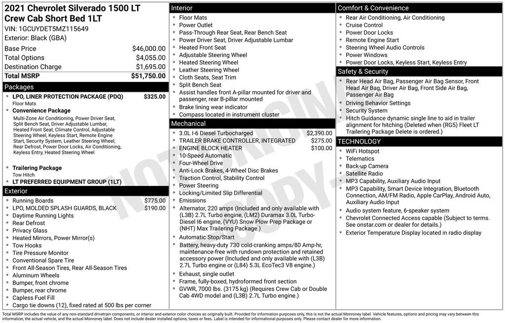 Used 2021 Chevrolet Silverado 1500 LT w/ LPO, Liner Protection Package AWD/4WD image 31