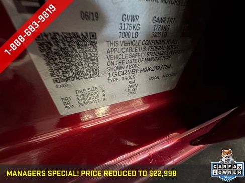 Used 2019 Chevrolet Silverado 1500 Custom w/ Custom Value Package AWD/4WD image 30