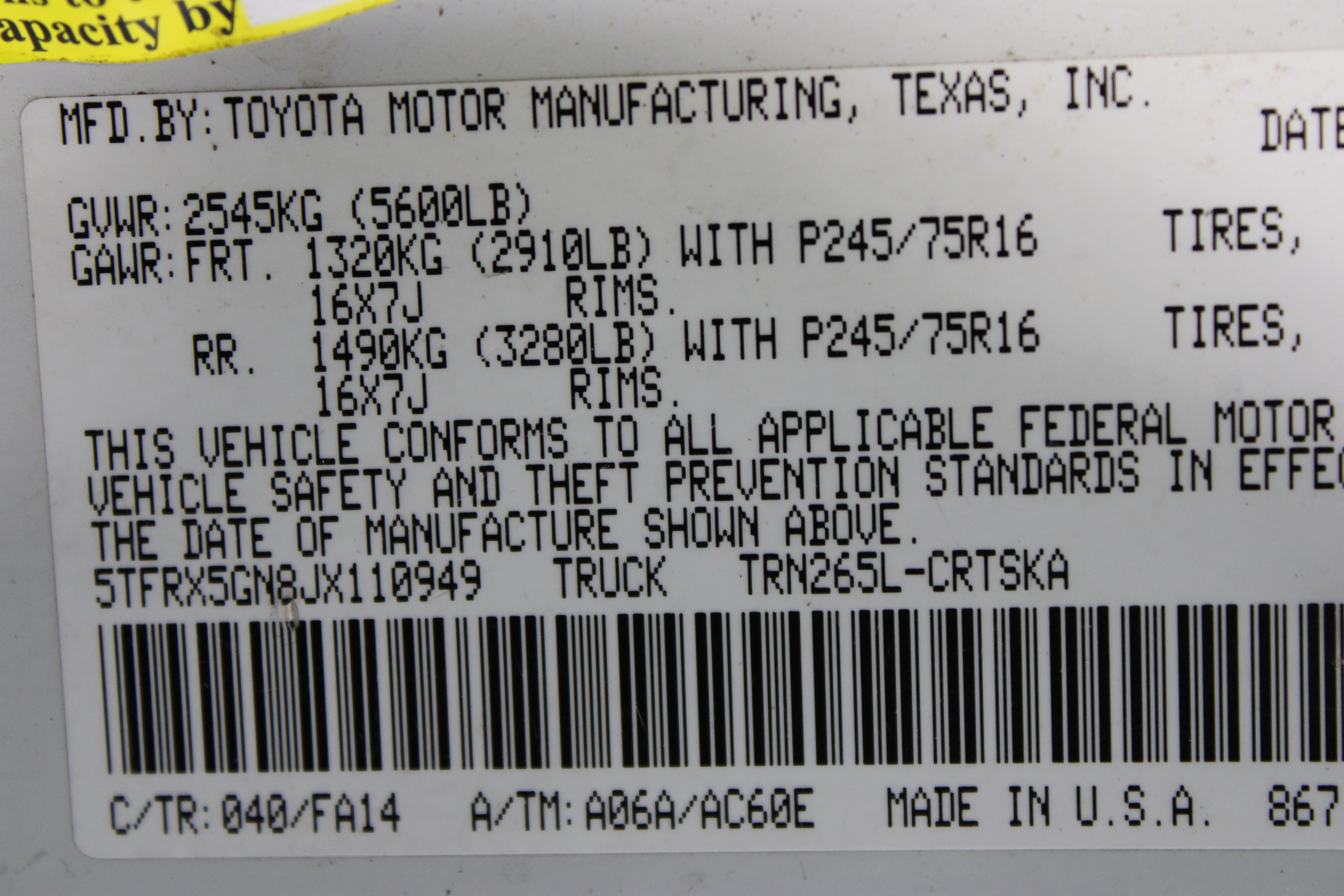 Used 2018 Toyota Tacoma SR RWD image 33